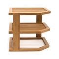 Wooden Corner Shelf Storage Organizer - 3 Tier Kitchen Corner Rack for Plates - Counter Top Cabinet & Pantry Organization MegaBDM