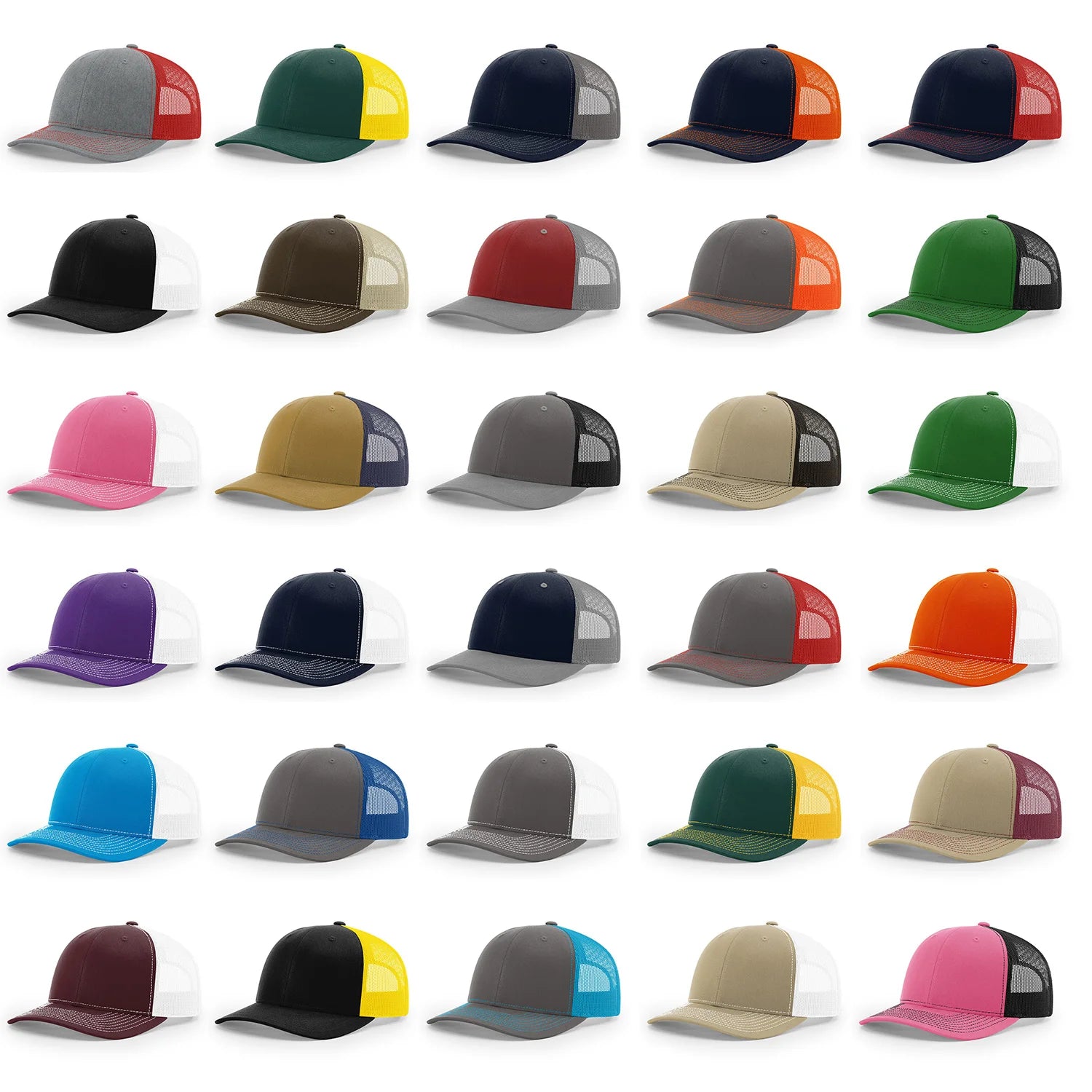 Mid Pro Men's Adjustable Truck Driver Cap Classic Five-Panel Mesh with 3D Animal Embroidery Blank Trucker Hats