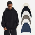 Custom Printed on Demand Men's Drop Shoulder Heavyweight Fleece Hoodie No Drawstring 450g Oversized Hoodies