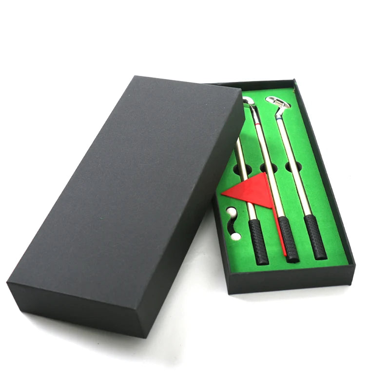 Wholesale Promotion Original Fun Table Toys Metal Mini Golf Pen Gift Set Office Golf Business Putting Gifts Executive Gifts