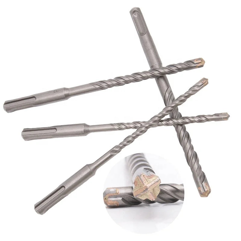 6/8/10/12/14mm SDS PLUS/SDS MAX Electric Cross Head Hammer Drill Bits for Masonry Drilling 40Cr/YG8C Materials HRC48-52 Hardness