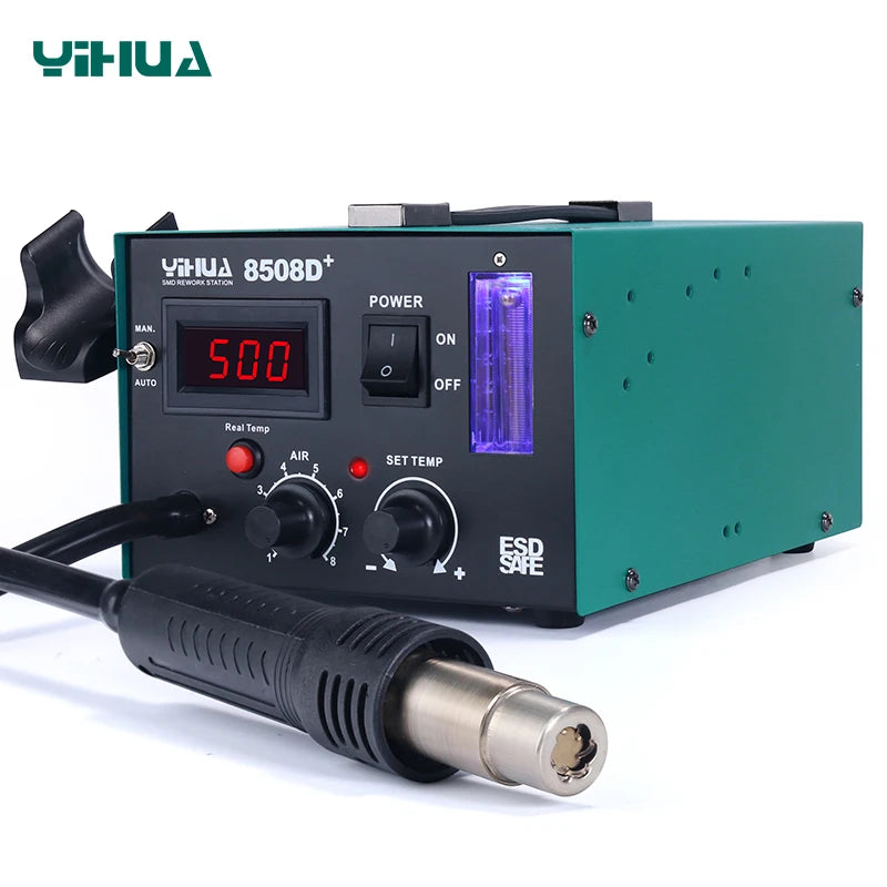 YIHUA 8508D+ Accurate Temperature Control Wind Speed Ball Digital SMD Hot Air Soldering Rework Station