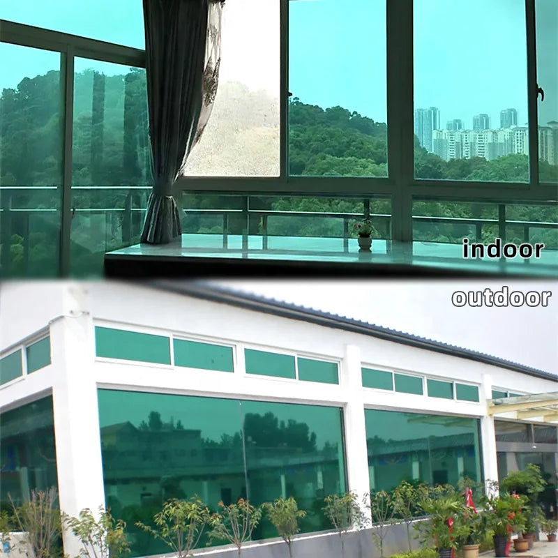 One Way Mirror Window Tint Heat Insulation Building Window Film Green Silver Sun/Solar Control Building Glass Film