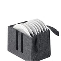Portable Plate Storage Holder Bag Foldable Camping Tableware Storage Felt Storage Organizer