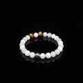 Men Women Personality Natural Golden Tiger Eye Cat Eye Stone Vintage Thai 925 Sterling Silver Bead Stretch Bracelet