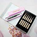 Black Gold Stainless Steel Fibre Tip Lashes Tweezers for Eyelash Extension Custom Logo Lash Extension Fibre Tip Tweezers