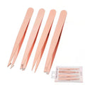 Customized Professional Eyebrow Tweezers Set with Pointed Tip Stainless Steel in Different Colors