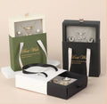 Custom Logo Cute Drawer Slider Paper Jewellery Gift Box Matt Laminated Folders for Ring Necklace Set Sliding Jewelry Packaging