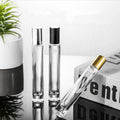 Hot Sell Thick Bottom Round square Travel Use Empty clear Empty Glass Spray 10ml Perfume Bottle with Gold Sliver Black Cap