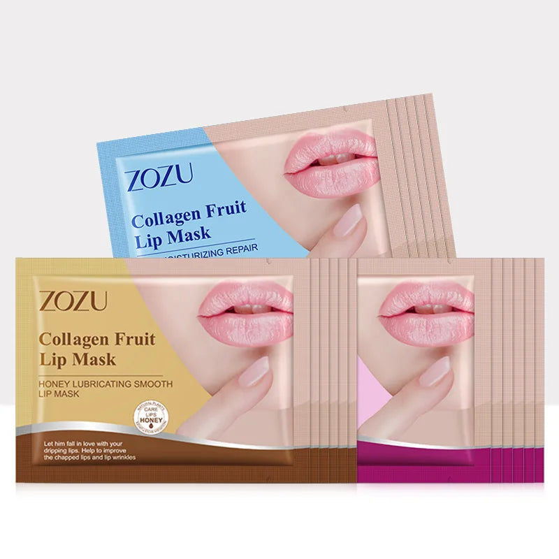 ZOZU Collagen Fruit Peach Milk Honey Lip Mask Sheets Hydrating Nourishing Anti-Chapping Lip Patch