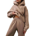 Ladies Black Knitted 2-Piece Tracksuit Set for Autumn-Winter Women's Streetwear Hoodie Digital Printing Embroidered Pattern C03