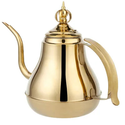 Eco-Friendly Arabic Coffee Pot Stainless Steel Gold Classic Style 1.2L/1.8L Capacity OEM Brand China Tea Latin Kettle Stocked MegaBDM