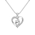 Minimalist Box Chain Necklace Rhinestone Heart Pendant Necklace Mothers Day Necklace for Women