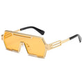 Hot Selling Yellow Lens Golden Metal Frame Eyeglasses square Fashion Sunglasses Y2K Men Retro Outdoor Steampunk Sunglasses