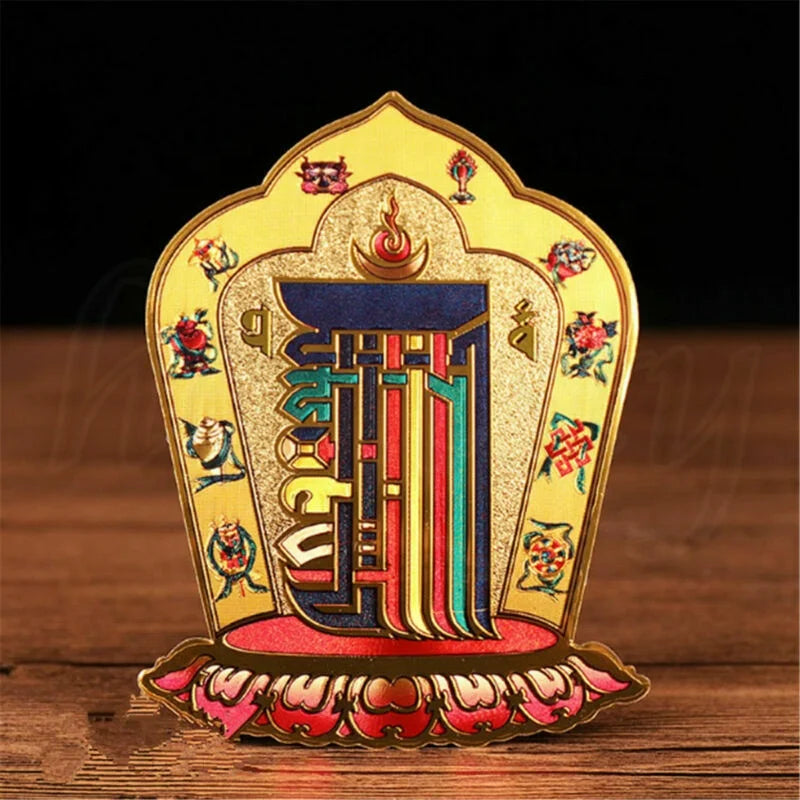 Tibetan Buddhist Kalachakra Amulet Sticker Gilded Wall Poster Home Decorative Object