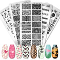 New 12*6cm Stainless Steel Nail Art Stamping Template Print Heart Leaf Snake Skin Transfer Plate Manicure Tools