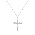 Elegant Artificial Pearl Necklace 925 Sterling Silver Hypoallergenic Cross Pendant Crucifix Necklace for Women Daily OL Jewelry