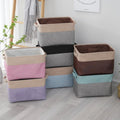 Dirty Clothes Storage Hamper Woven Rectangle Foldable Laundry Basket with Handle Canvas Bamboo Cotton Rope Material