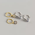 925 Sterling Silver Charm Jewelry Cz Zircon Stones Micro Pave 18k Gold Plated Stud Eye Earrings
