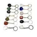 DIY Polished Crystals Healing Tumble Stones Keychain and Rough Gemstone Key Chain With Custom Logo