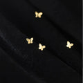 Small Cute Butterfly Shape Earings 18K Gold Pated 925 Sterling Silver Studs Earrings Fashion Jewelry for Women Girls