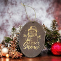 Custom Laser Engraved Pu Leather Holiday Decor 2-Sided Personalized Laserable Leatherette Oval Christmas Ornaments