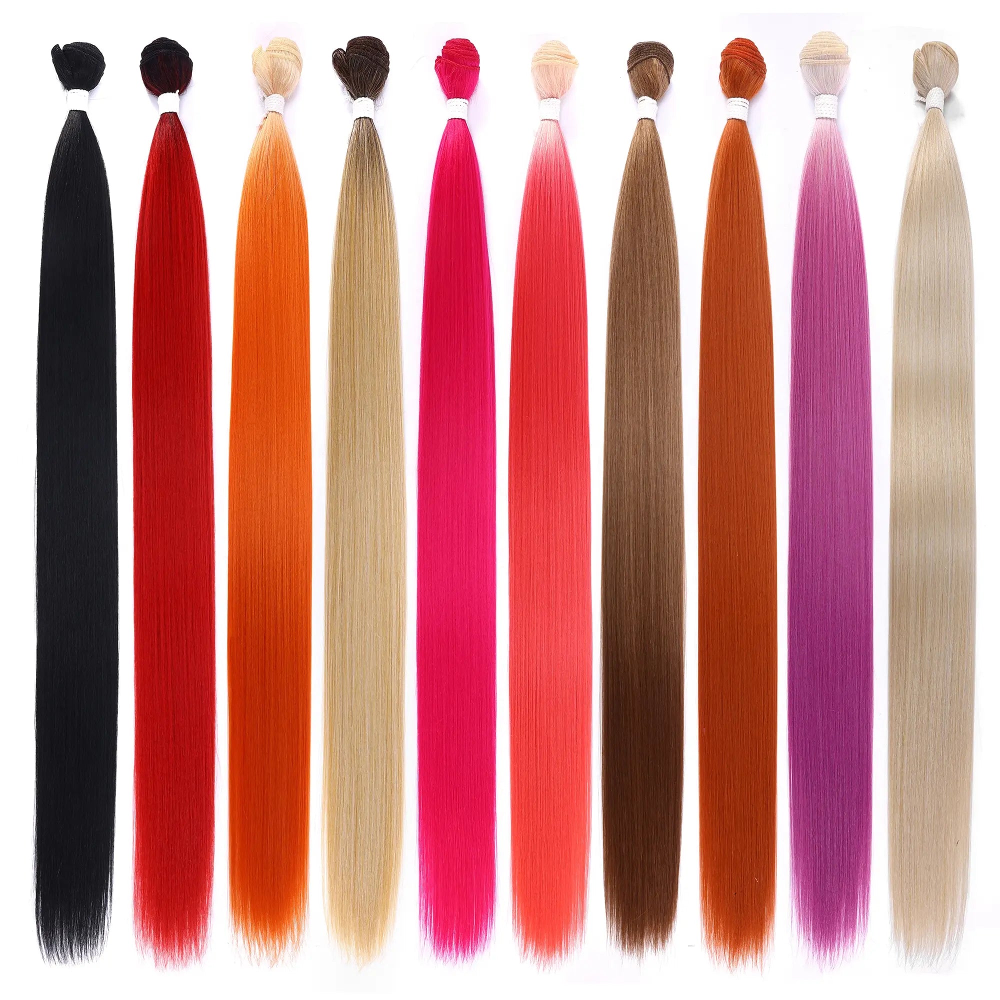 Heat Resistant Eco Friendly Organic Bio Protein Premium Fiber Weave Weft Bone Straight Hair Bundles Synthetic Hair Extensions