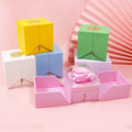 FORTE Square Shape Simple Paper Jewelry Storage Box with Rose Design for Wedding & Valentine's Day Gift