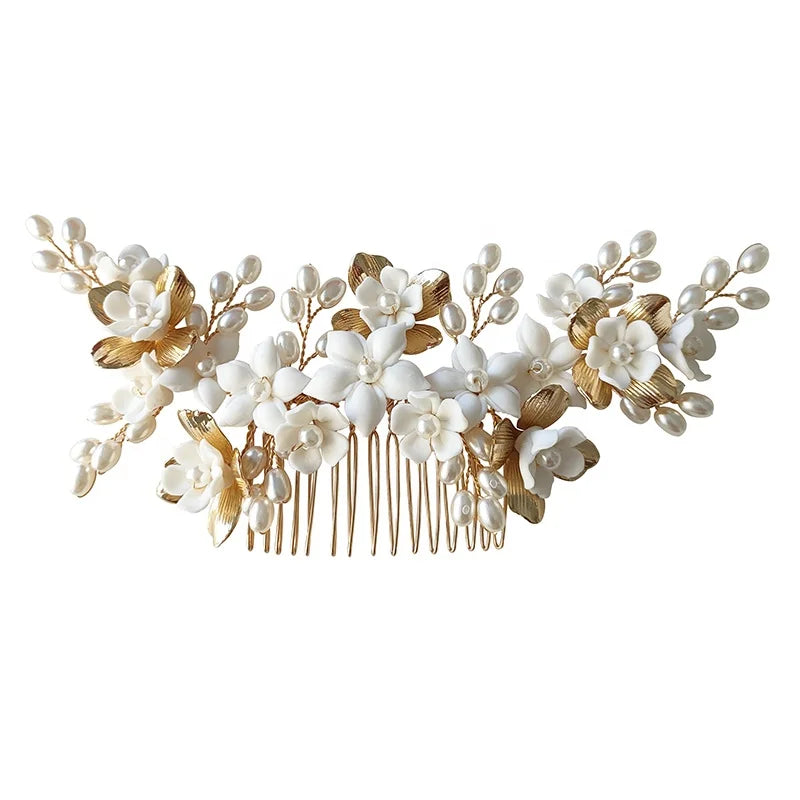 Boho Chic Wedding Hair Combs Floral Leaf Side Accessory for Women and Girls Bridal Headpiece Hair Accessories