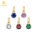 Wholesale Women Fashion Diy Gold Plated Round Cubic Zirconia Pendant Charms for Jewelry Making