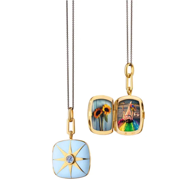 Locket Necklace for Women That Hold Pictures Personalized Heart Shaped Picture Lockets in Sterling Silver or Yellow Gold.