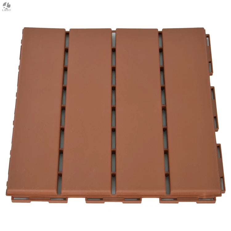 DIY Floor WPC Outdoor Patio Tiles Decking Wood Plastic Composite for Porch Poolside Balcony Backyard