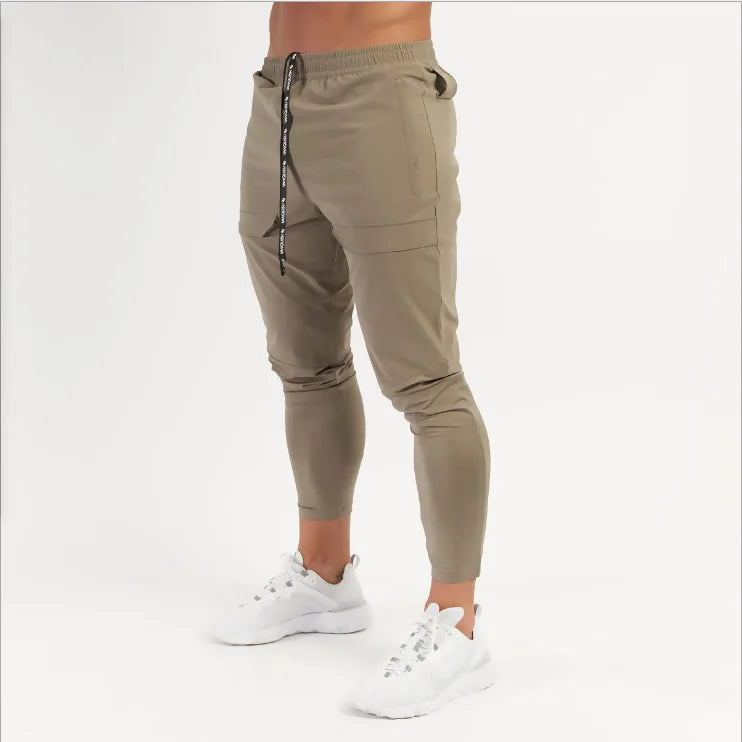 Mens Sports Casual Skinny Leg Sweatpants 100% Polyester Windproof Quick Dry Lightweight Jogger Training Gym Pants