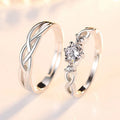 New Fashion Rings Jewelry Women Adjustable Couple Wedding Ring Set in Silver Color