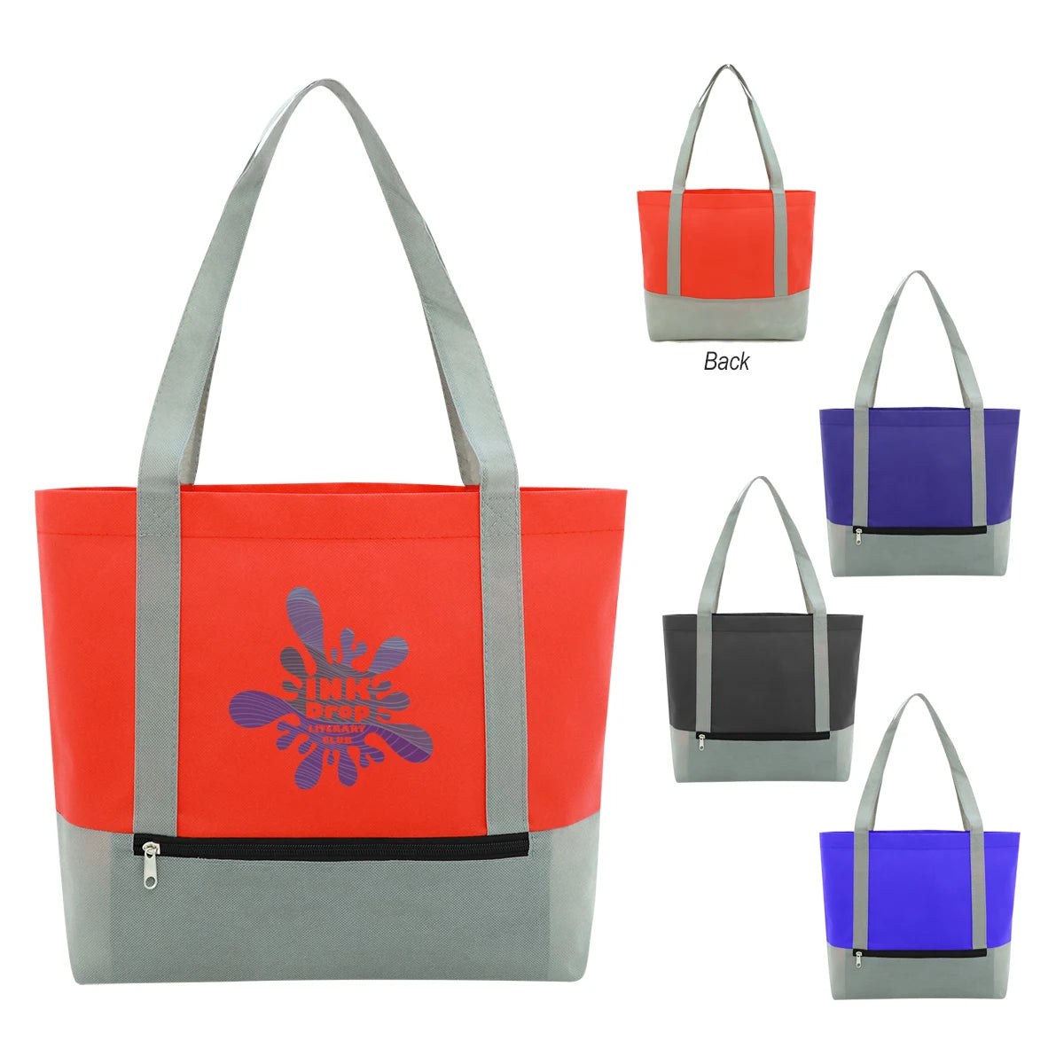 Ruthbag Best-Selling Custom Logo Printed Non-Woven Promotional Shopping Bag Colorful and Stylish with Zipper