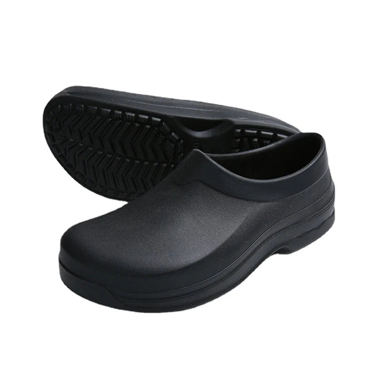 White Chef Waterproof Kitchen Shoes Anti-Slip Protection Multi-Purpose Work Shoes Steel Toe Rubber Midsole EVA Safety Unisex