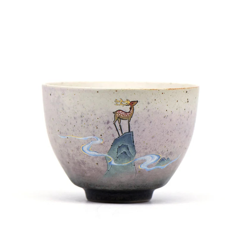Chinese Deer 100ml Pottery Coffee Cup MegaBDM