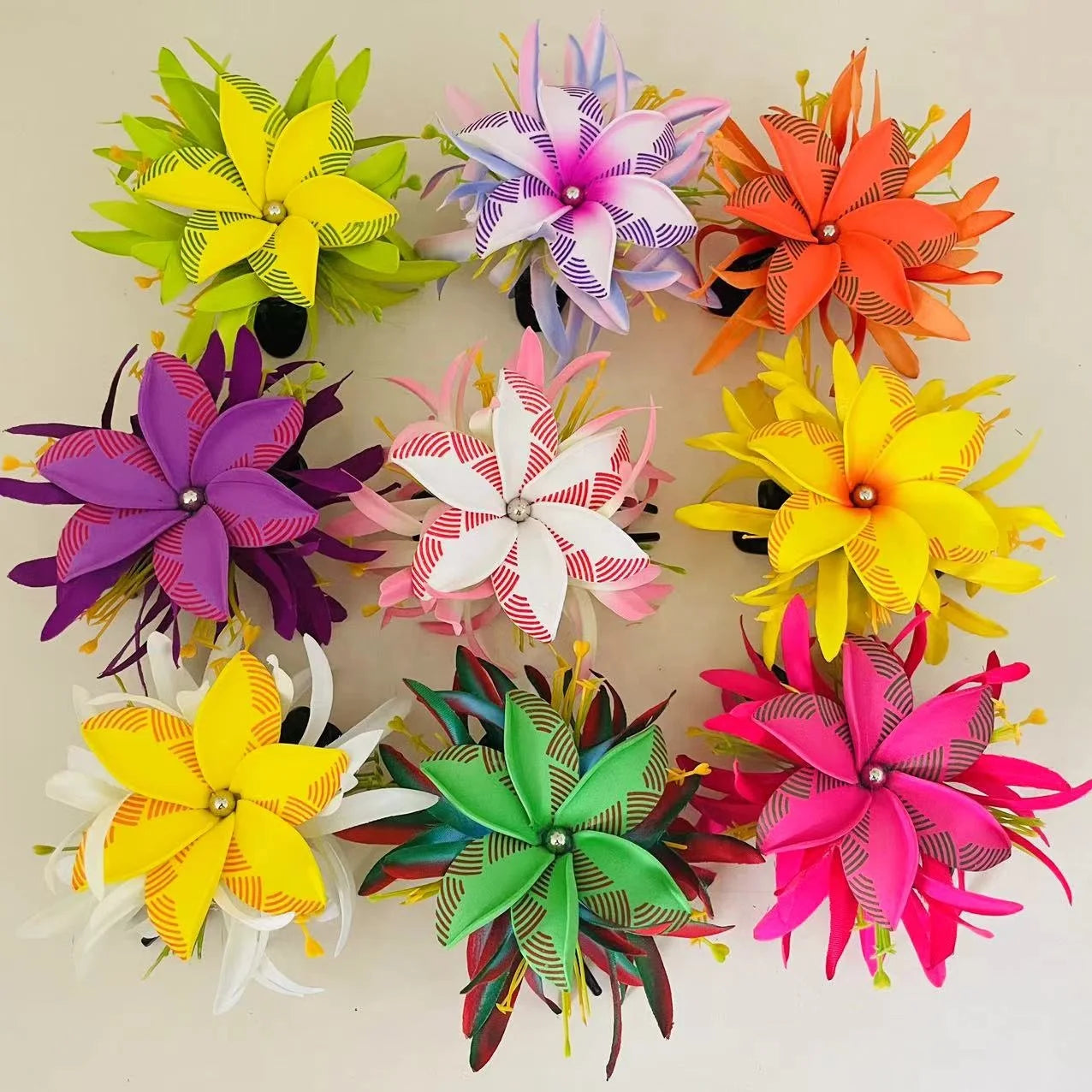 NEW Plumeria Hairclip Foam Flower Lily Claw Accessories Artificial Island  Frangipani Hibiscus Dance Party Graduation Wedding