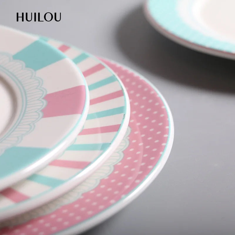 Wholesale Ceramic Steak Plate Japanese Tableware Cake Dim Sum Western Food Plate Creative Fruit Plate Gift Tableware