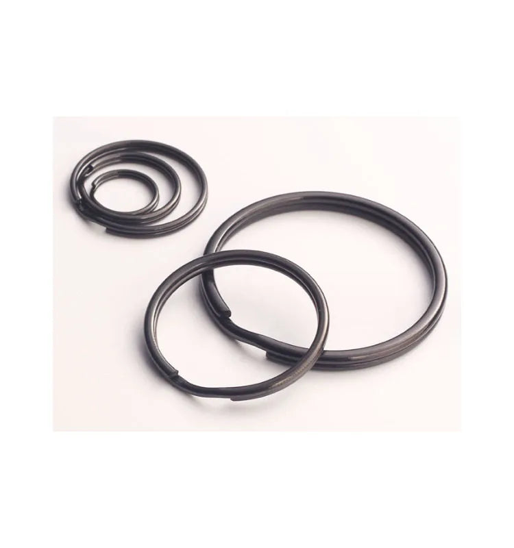 15mm 20mm 25mm 28mm 30mm Black 304 Stainless Steel Metal Circle Split Key Chain Ring for Home Car Keys Attachment
