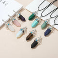 Wholesale Healing Crystal Hexagonal Point Life Tree Alloy Charm Energy Gemstone Pendant for Necklace Making