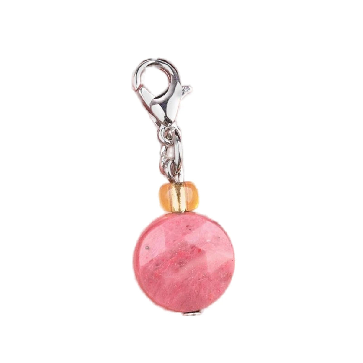 New Arrival Hot Sell Natural Rhodochrosite Gemstone Keychain with Stainless Steel Safety Clasp SchoolBags Pendant