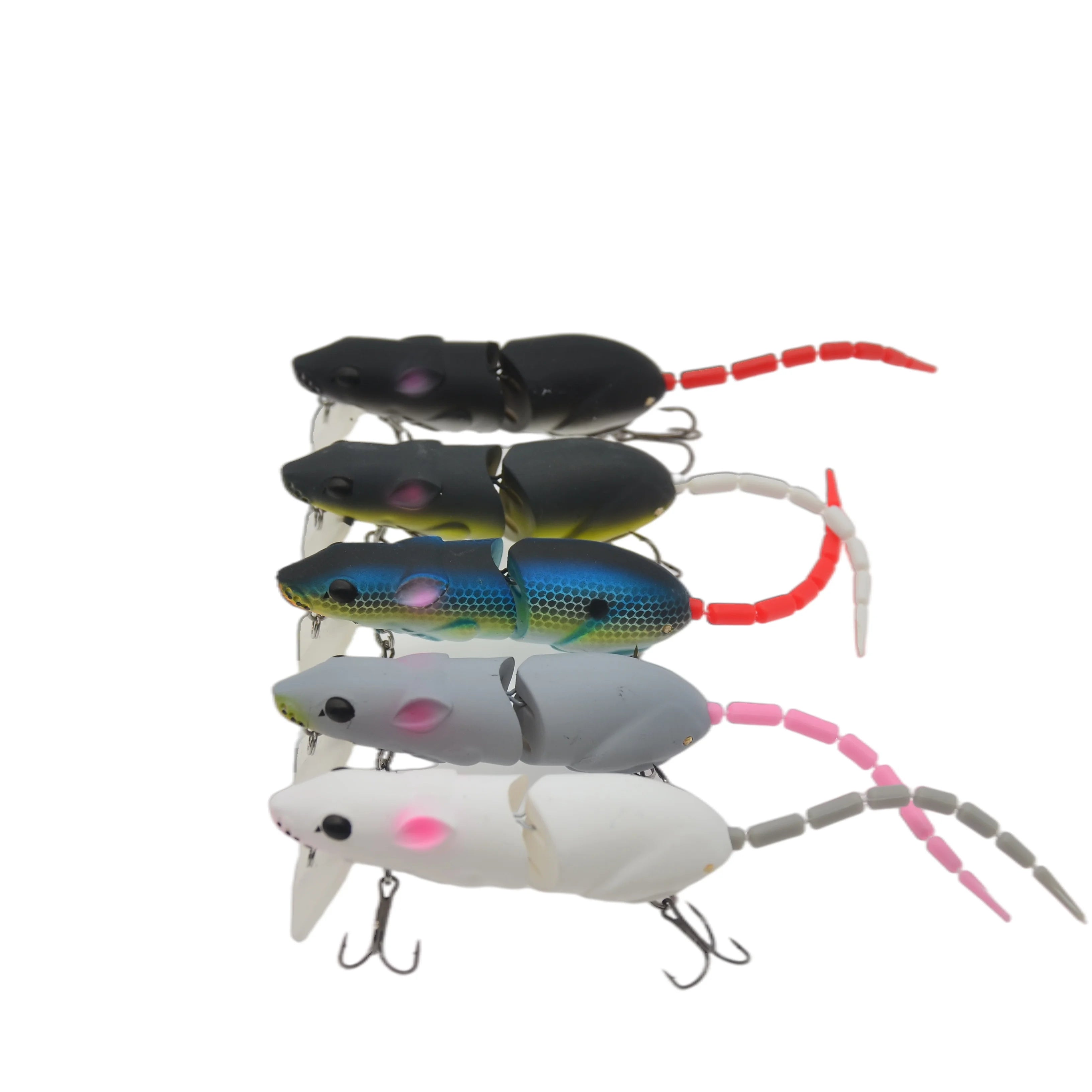 Top Right MJ9008 15.5g 85mm Hard Swimbait Minnow Lure Artificial Fishing Bait Multi Section Mouse Hard Plastic Lure