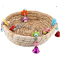 Durable Small Pet Bird Cage Accessories Parrot Toy Swing Stand Frame Grass Weave Rattan Weave Bird Nest Hanging Basket-Bag