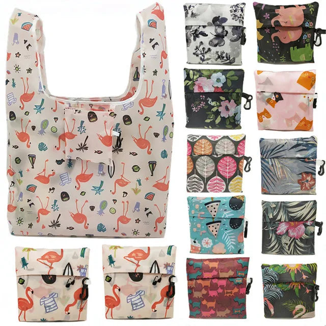 Hot Sale Cheap Polyester Folded Shopping Portable Multi-design Reusable Recycle Eco-friendly Bag