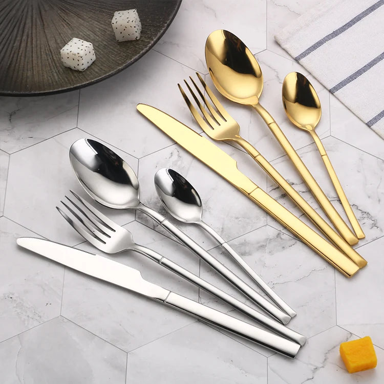 Custom Cheap Silver Flatware Stainless Steel Reusable Eco Friendly Cutlery