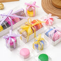 XJH Clear Transparent Biscuit Macaron Packaging Paper Box Donut Take Away Different Shape Food Boxes