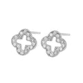 INS Hot Sale Trendy Minimalist Earrings 925 Sterling Silver Clover Shape Zircon Earrings for Women