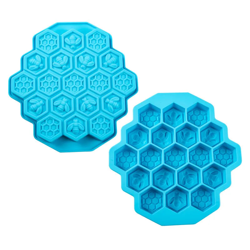 19 Holes Honeycomb Bees Silicone Cake Mould Soap Mold  DIY Ice Tray  Cookie Cake  Chocolate Candy Molds Baking Supplies for Kids