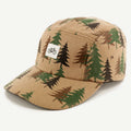 Custom logo Woven Label Wool Blend Flat Brim Hat Unstructured 5 Panel Camp Cap